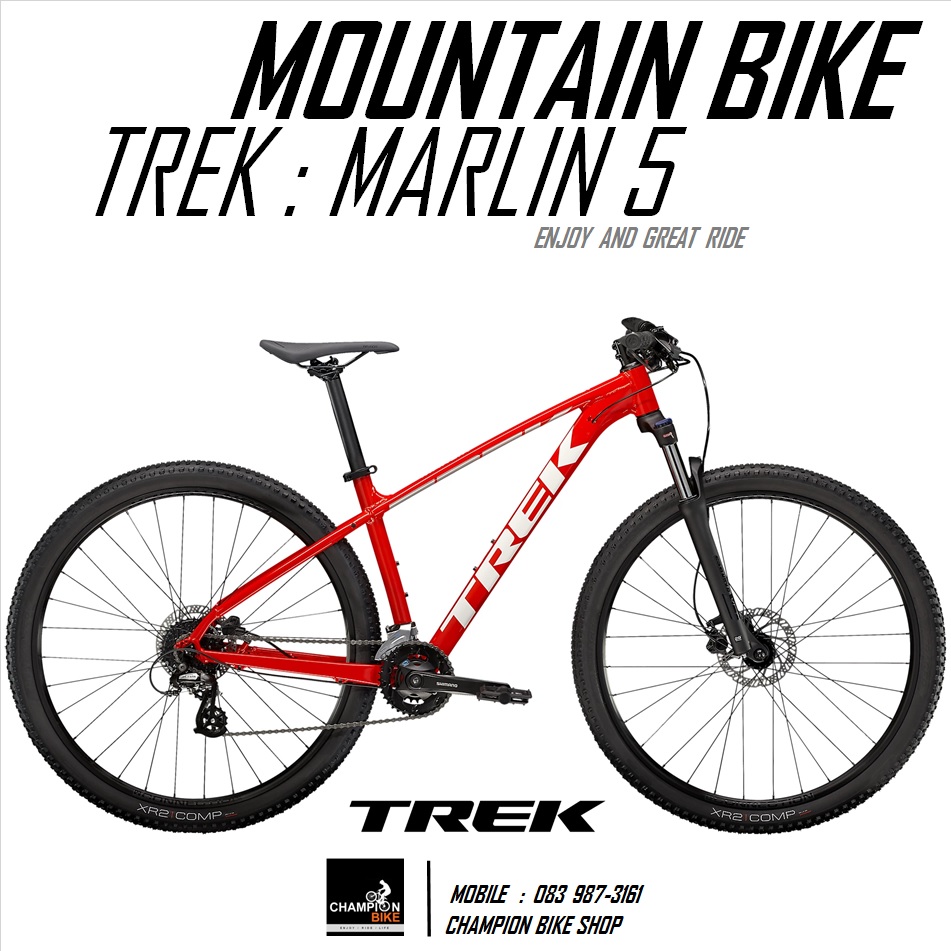 จักรยานเสือภูเขา TREK MARLIN 5 DISC MOUNTAIN BIKE - 2022 สีแดง-ขาว