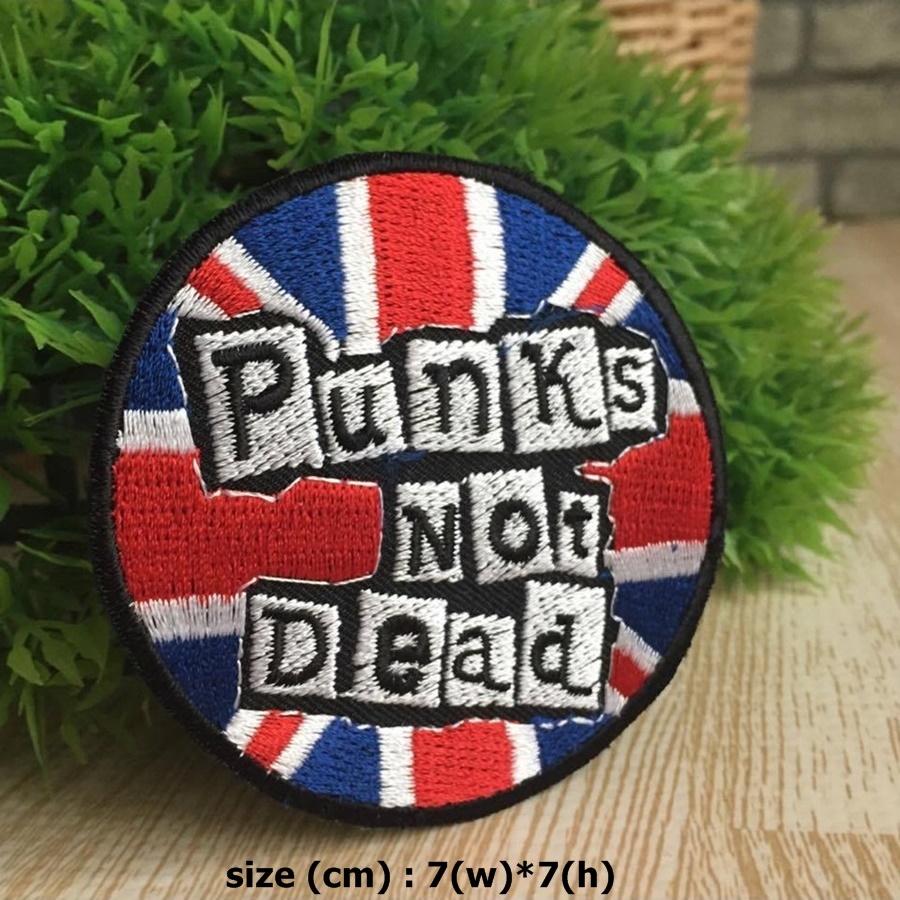 พังค์ punk not dead ตัวรีดติดเสื้อ อาร์มรีด อาร์มปัก ตกแต่งเสื้อผ้า หมวก กระเป๋า แจ๊คเก็ตยีนส์ Hipster Embroidered Iron on Patch