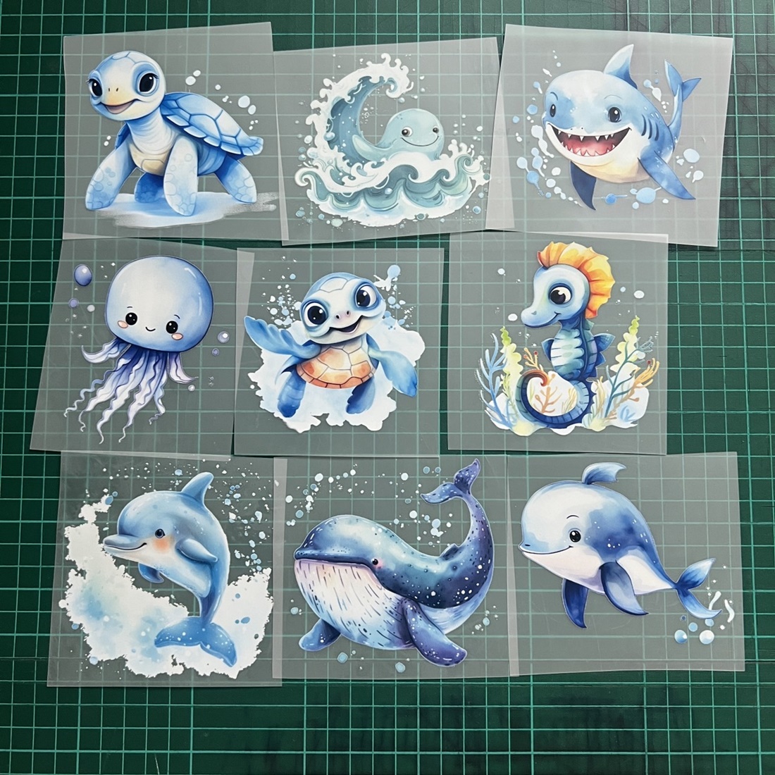 ตัวรีดติดเสื้อ ทะเล น่ารัก สติกเกอร์ ฟิลม์รีดร้อน พิมพ์ลาย สกรีนลาย ฟิลม์ DFT DTF