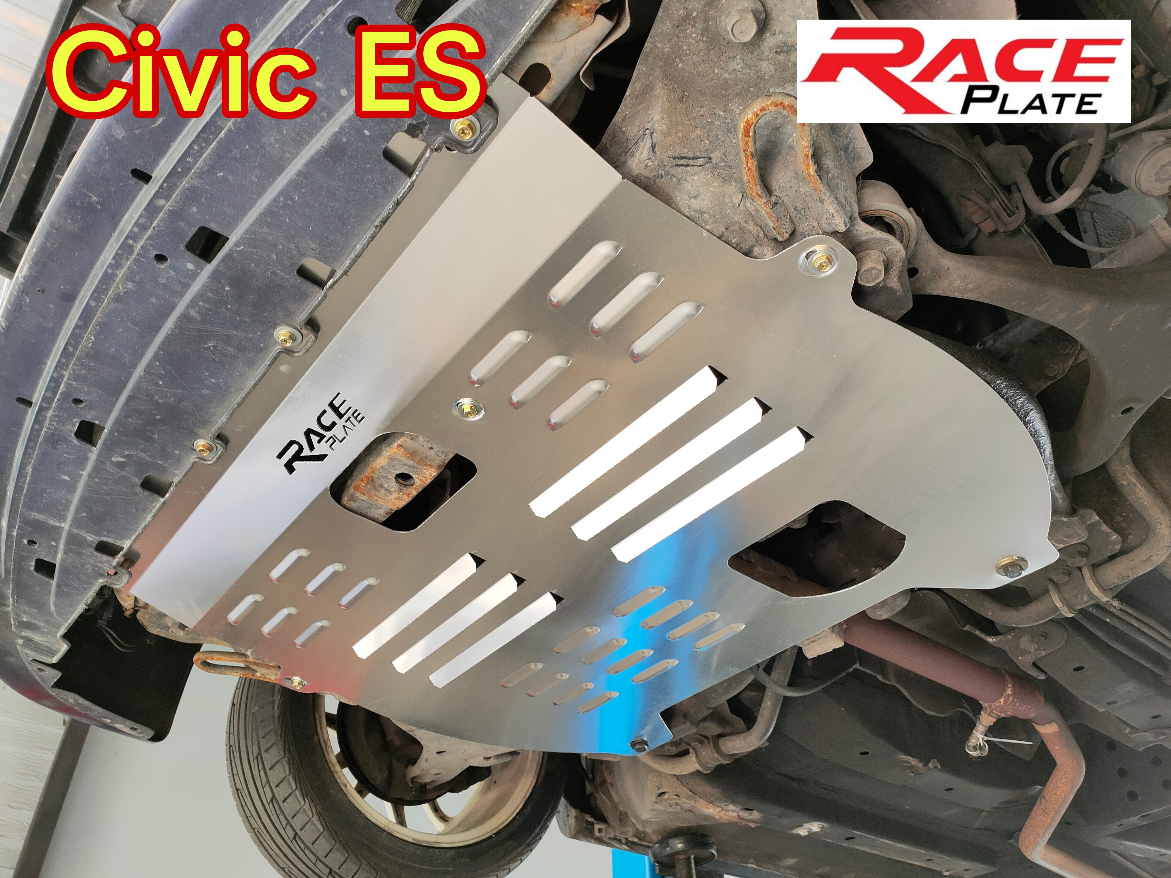 แผ่นปิดใต้ห้องเครื่องอลูมิเนียม Honda Civic ES 2001-2006 Raceplate_Undertray