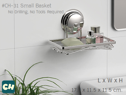 CH-31 ตะแกรงวางของขนาดเล็ก รุ่น Chrome Series ไม่ต้องเจาะผนัง