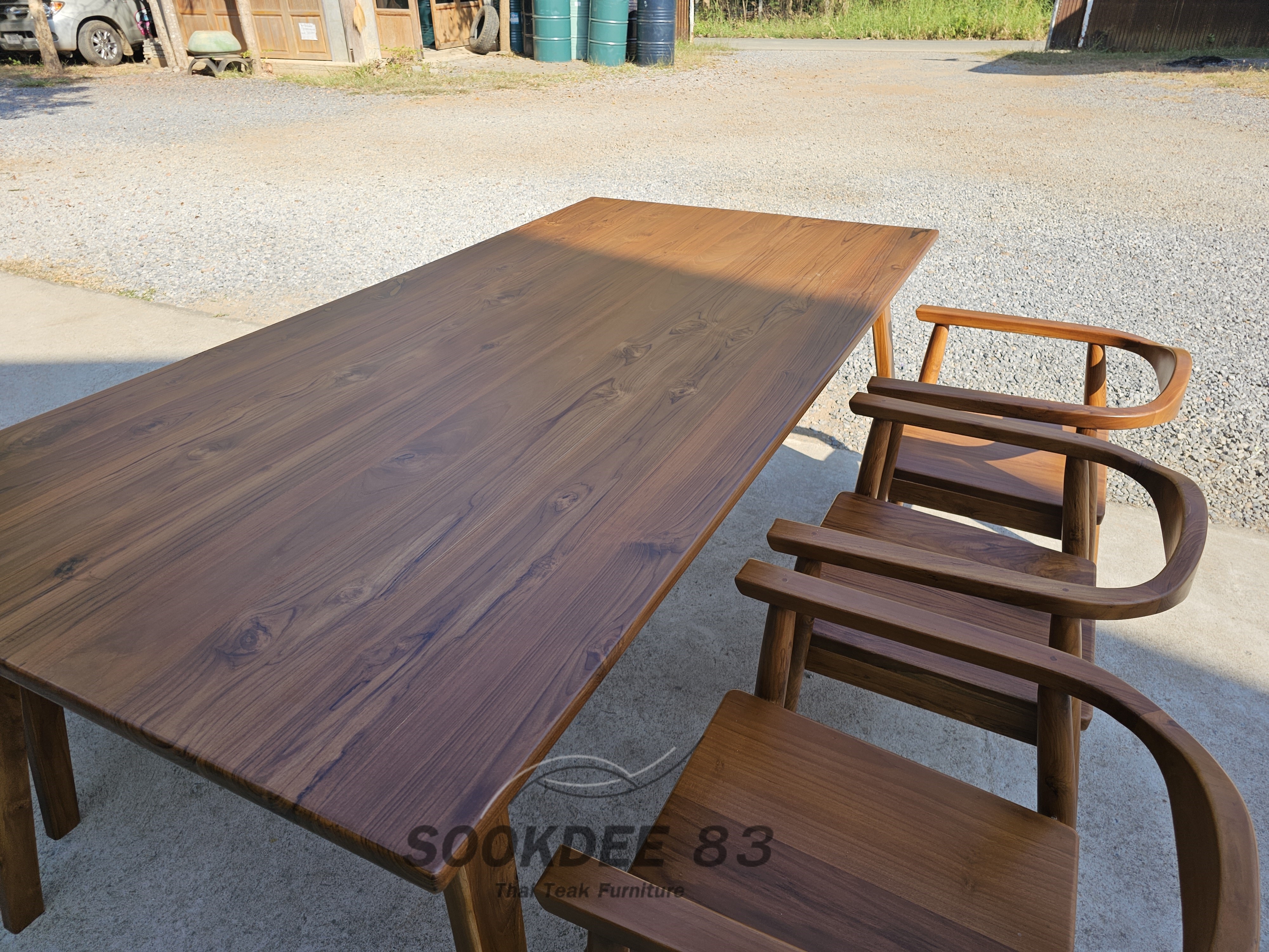 ชุดโต๊ะกินข้าวขาเหลี่ยม มานั่งยาว เก้าอี้ฮ่องกง