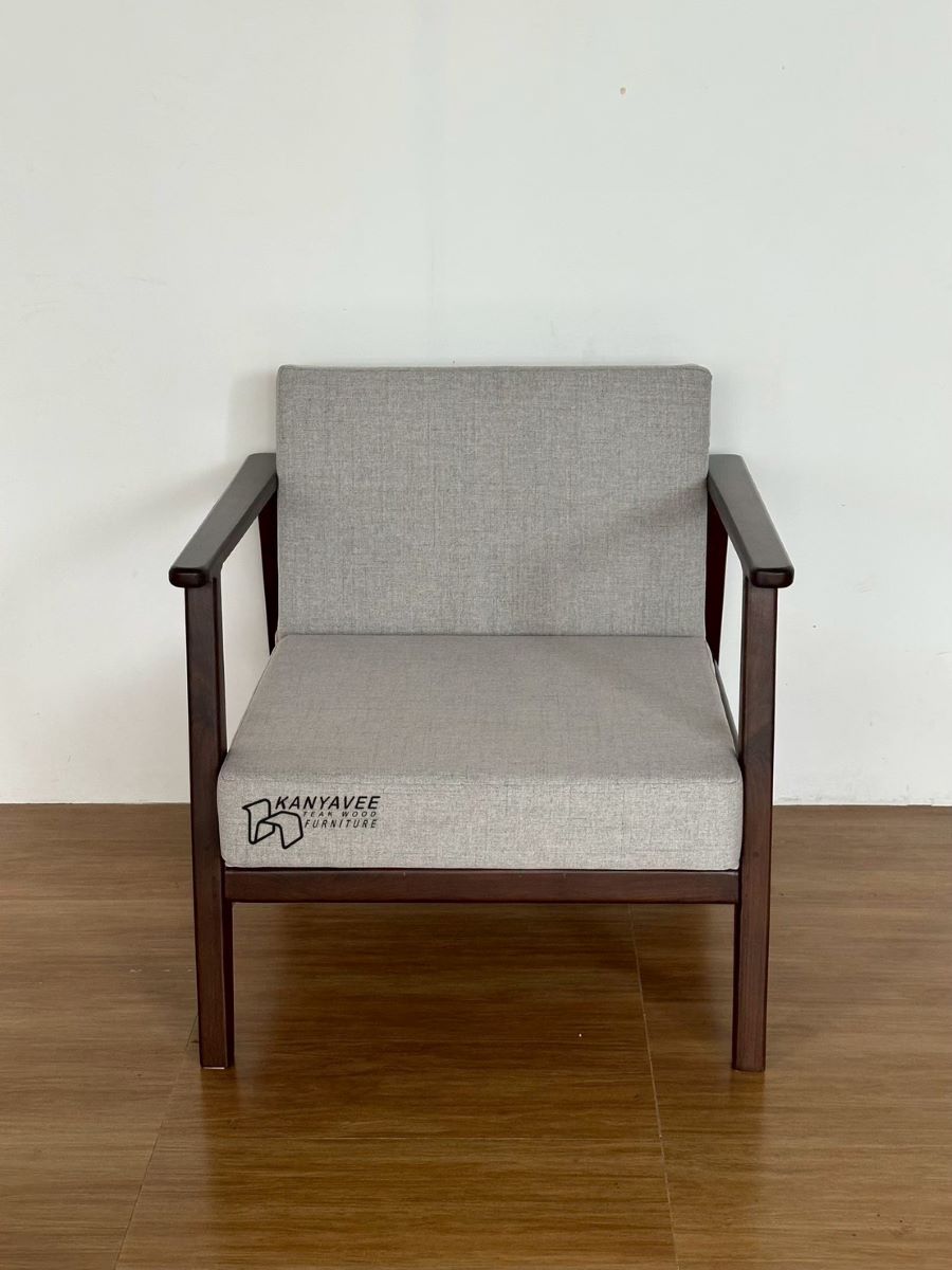 เก้าอี้พร้อมเบาะนั่ง สีวอลนัทเข้ม