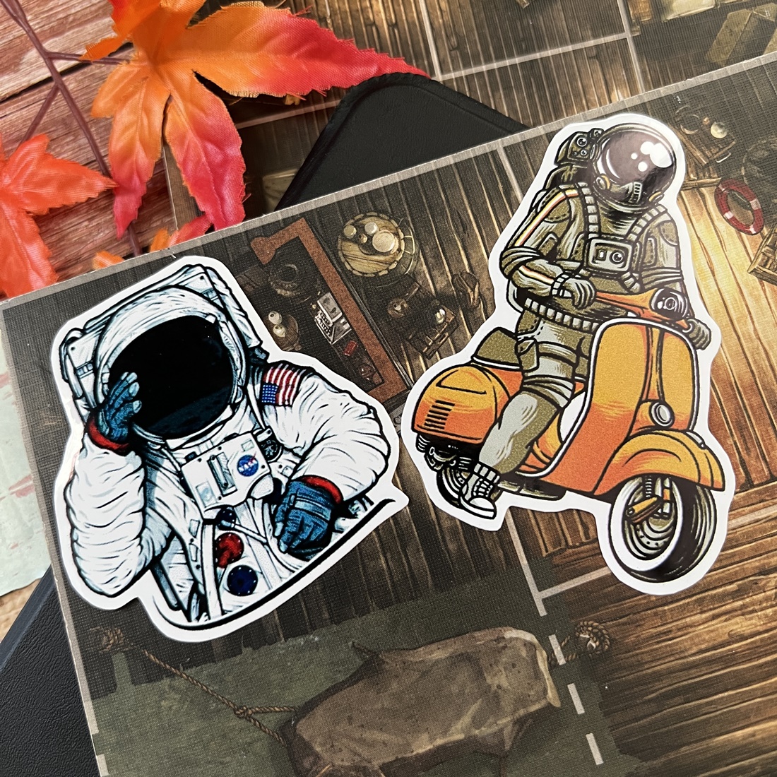 สติกเกอร์ NASA เคลือบกันน้ำ ลายแนวๆ ไดคัท ติดกระเป๋าเดินทาง โน้ตบุ๊ค เคสโทรศัพท์ กระบอกน้ำ Waterproof Decal Sticker