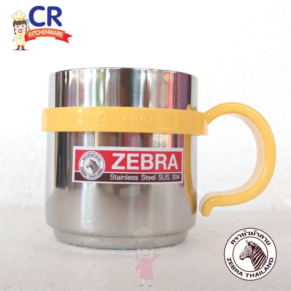 Zebra แก้วกาแฟ แก้วผนัง 2 ชั้น CUTE ตราหัวม้าลาย คละสี