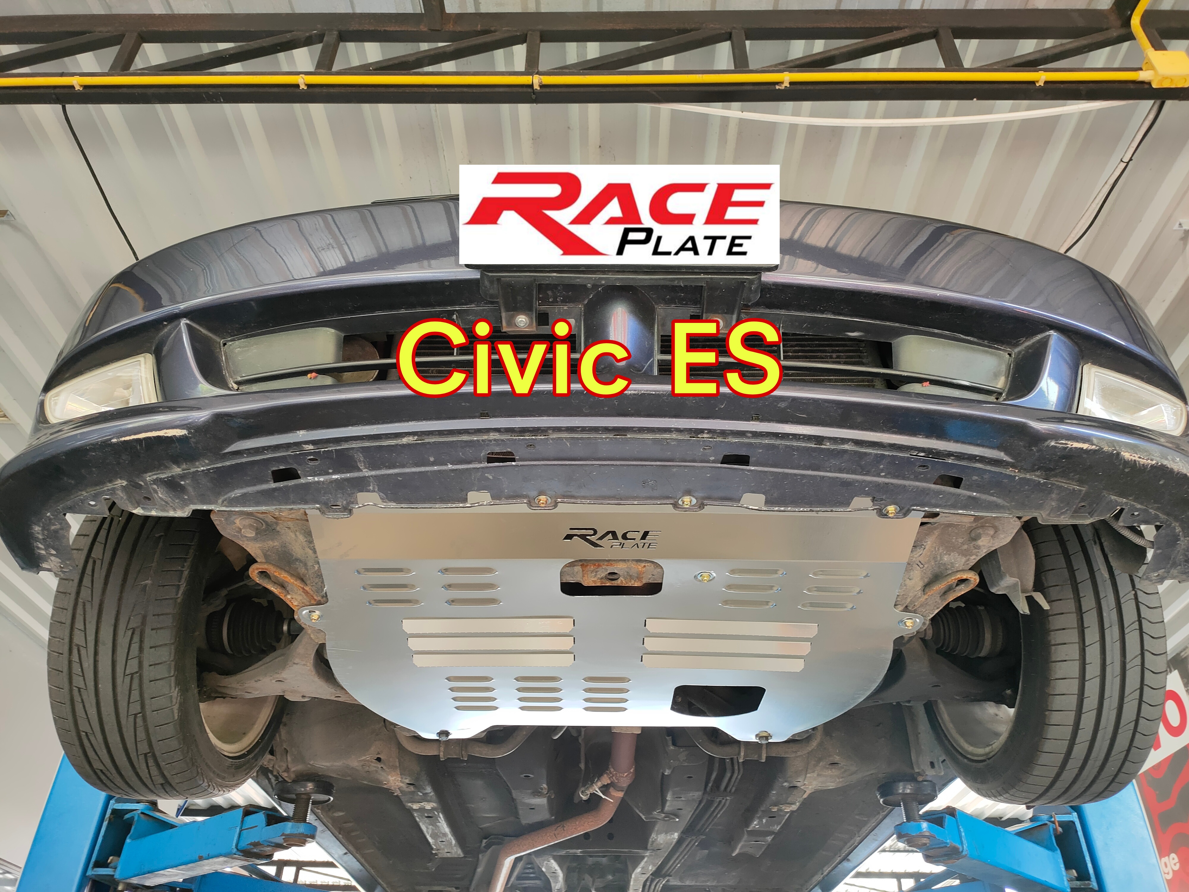 แผ่นปิดใต้ห้องเครื่องอลูมิเนียม Honda Civic ES 2001-2006 Raceplate_Undertray