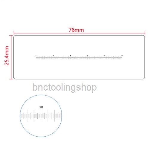 DG76ออฟเจคทีฟ เลนส์สำหรับไมโครสโคป ขนาด 0.1 มม. Microscope Objective lens Micrometer DIV 0.1mm Film Ruler Highly Transparent PET Calibration Measuring Card.
