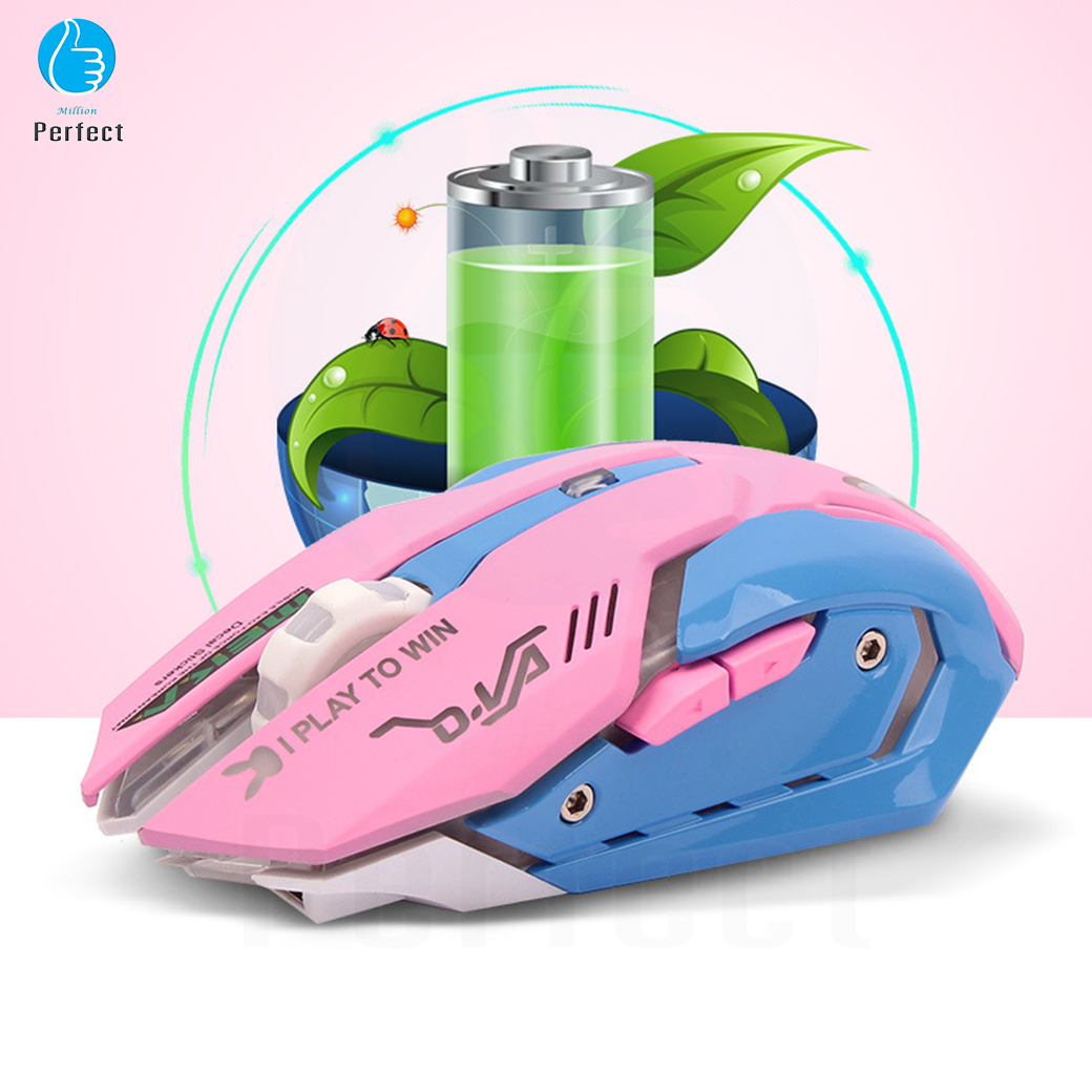 เมาส์ เมาส์ไร้สาย เมาส์เกมมิ่ง ความแม่นยำสูงปรับ DPI 800- 2400 เสียงปุ่มเงียบ เหมาะกับเกมส์ ทำงาน รุ่น HMW-02 สีชมพู