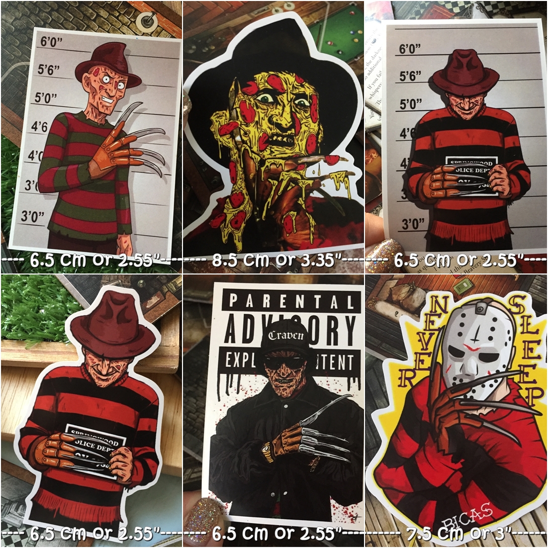 เฟรดดี้ Freddy Nightmare สติกเกอร์ เคลือบกันน้ำ ติดกระเป๋าเดินทาง มอเตอร์ไซด์ Laptop เคสโทรศัพท์ กระบอกน้ำ Waterproof Decal Sticker