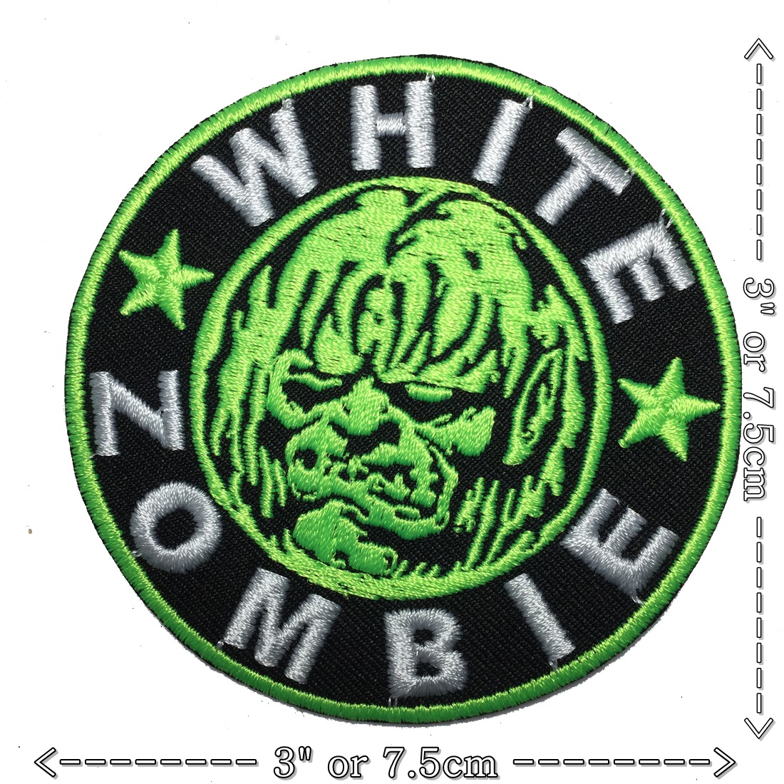 White Zombie ตัวรีดติดเสื้อ อาร์มรีด อาร์มปัก ตกแต่งเสื้อผ้า หมวก กระเป๋า แจ๊คเก็ตยีนส์ Rock Iron on Embroidered Patch