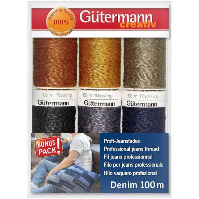 Gutermann ด้ายเย็บยีนส์ Denim Thread Set เบอร์ 50 Germany 🇩🇪