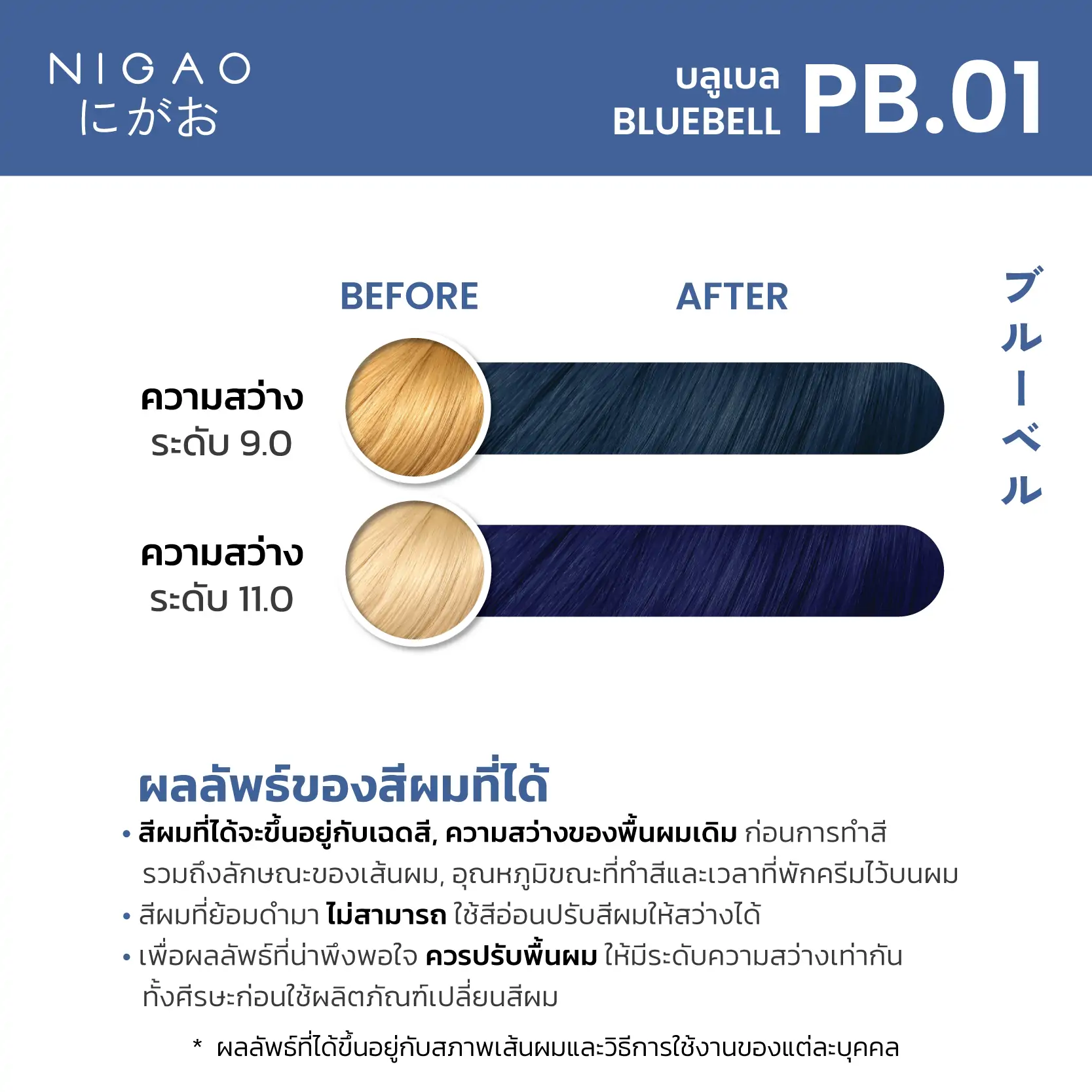 Nigao Hair Color Pastel 100 ml. #PB.01 Bluebell นิกาโอะ ครีมย้อมผมปราศจากแอมโมเนีย PB.01-สีบลูเบล 100 มล. (ไม่แถมไฮโดรเจน)