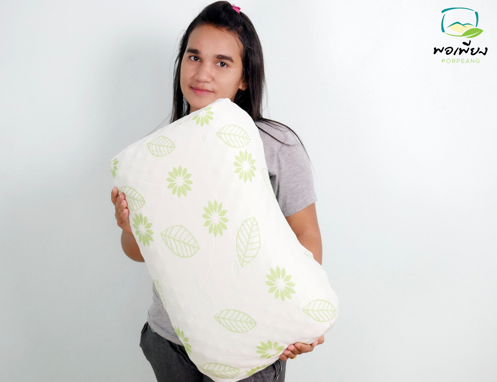 "พอเพียง" หมอนยางพาราแท้100% เกรด A ทรงหัวใจ