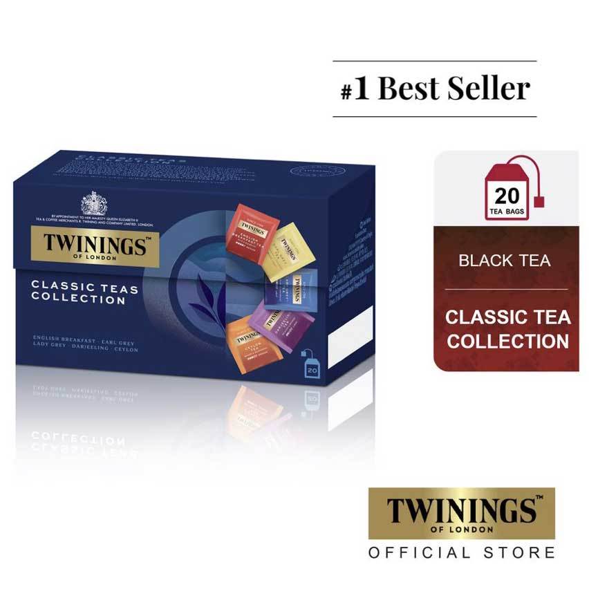 Twinings Classic Teas Collection ทไวนิงส์ ชาอังกฤษ คลาสสิค คอลเลคชั่น ชนิดซอง 2 กรัม แพ็ค 20 ซอง