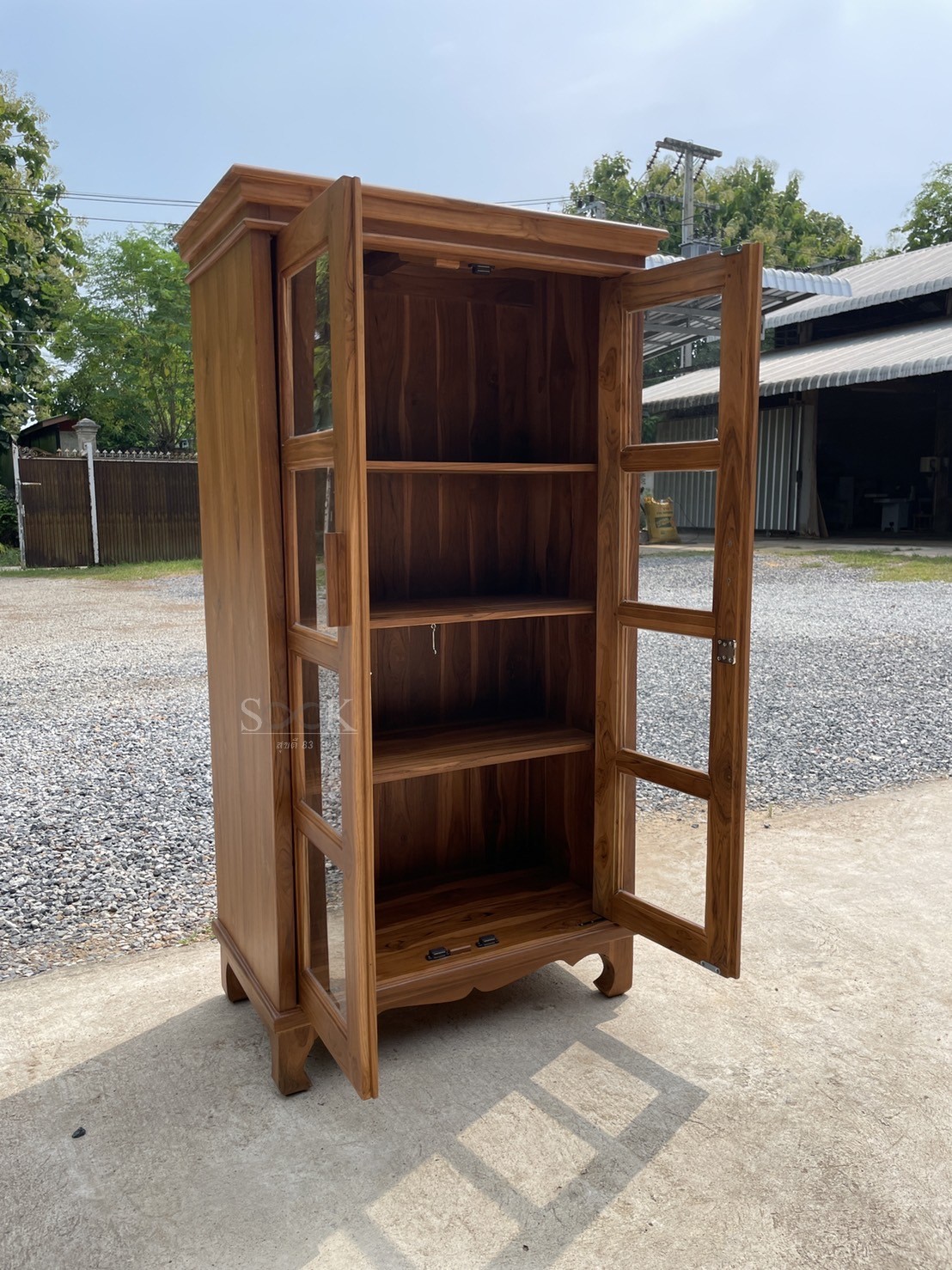 ตู้หนังสือบานกระจก 80 x 180 ซม.