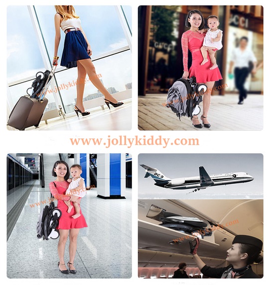 รถเข็นเด็ก Baby time แบบพกพาน้ำหนักเบา 5.8 kg โครงหลังคาดีไซน์ผ้าสีชมพู C10202