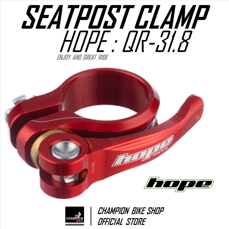 รัดหลักอาน แบบปลดเร็ว HOPE : QR 31.8 SEATPORT CLAMP สีแดง