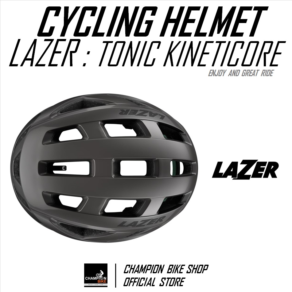 หมวกจักรยาน LAZER : TONIC KINETICORE BIKE HELMET สีไทเทเนียม