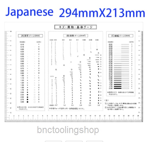 JAPAN294 แผ่นใสแสดงค่า จุด มาตราฐาน ( Japan Version),ขนาด 294x213mm Dot Area Line Standard Table High Transparent Soft PET Micrometer Calibration Film Ruler QC Defect Measurement Tool.