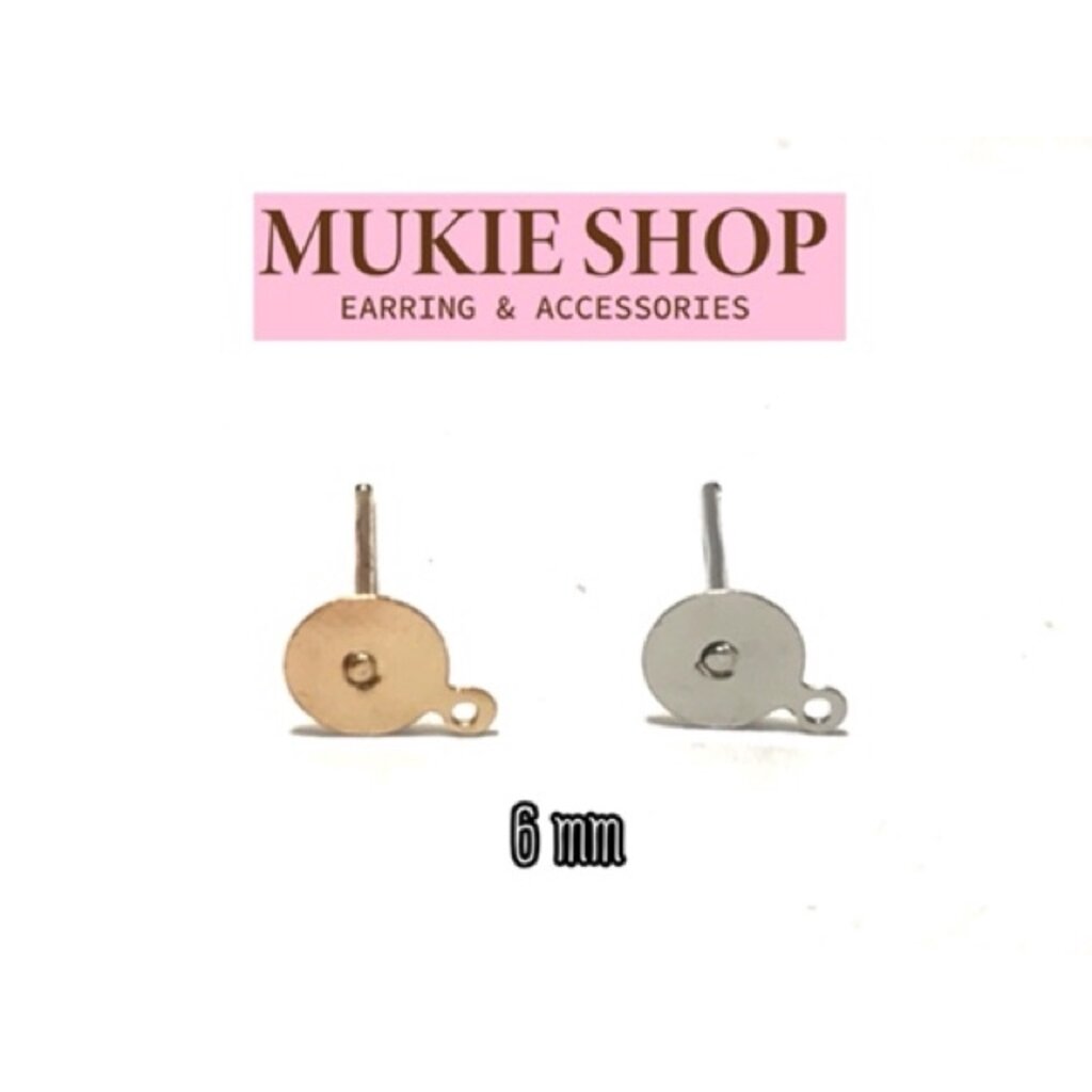 DIY รวมอะไหล่ ก้านต่างหู KC gold,White K (แบบ Basic) แพ็ค 20,50 ชิ้น