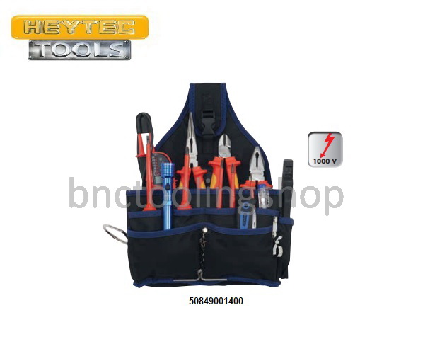 เครื่องมือชุดหุ้มฉนวนกันไฟ 1000โวลท์ พร้อมกระเป๋าคาดเอว 13ชิ้น,VDE Electricians-set in belt pouch 13pcs,HEYTEC,50849001400