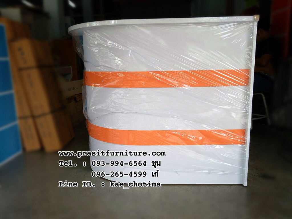 โต๊ะเคาเตอร์โค้ง 3 ลิ้นชักแนวตั้ง