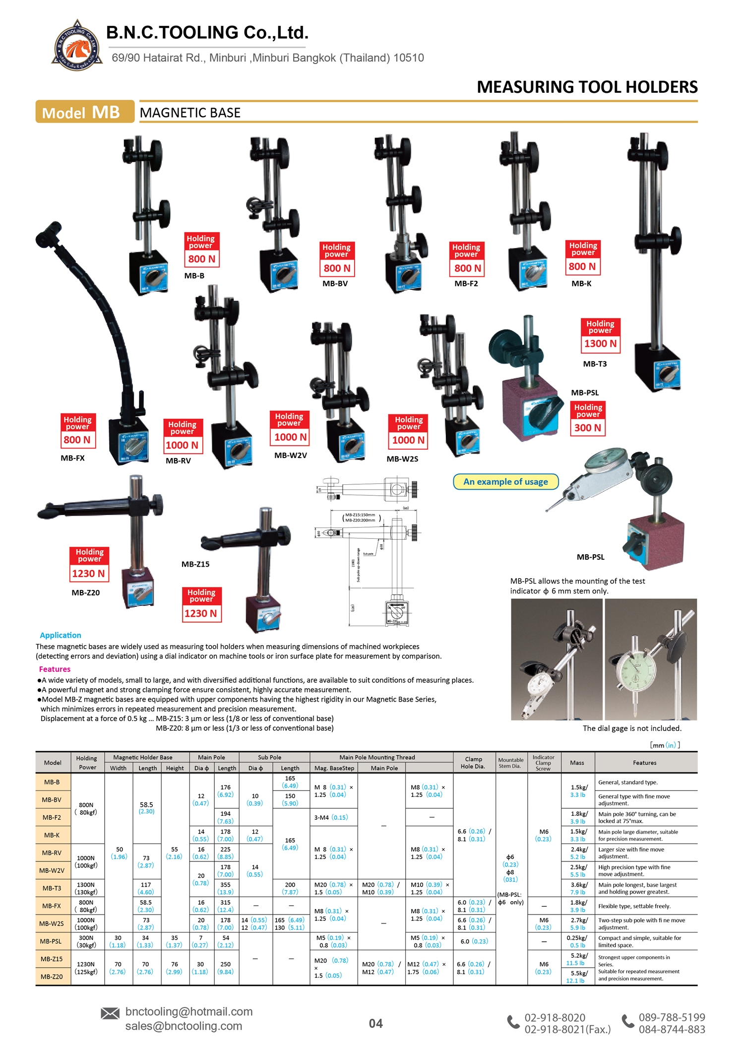 KANETEC,MAGNETIC BASE Holding 800N,MB-K