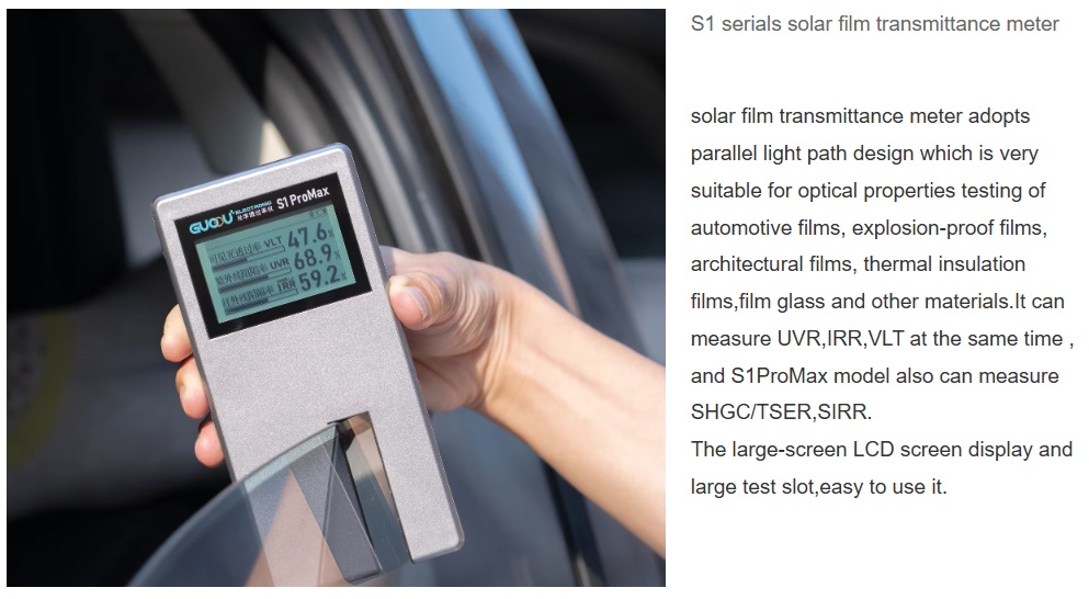 Guoou,S1PROMAX Film Transmittance Meter,Car Window Film Transmittance Meter, Solar Film Transmission Meter, Light Window Tinting Tester,