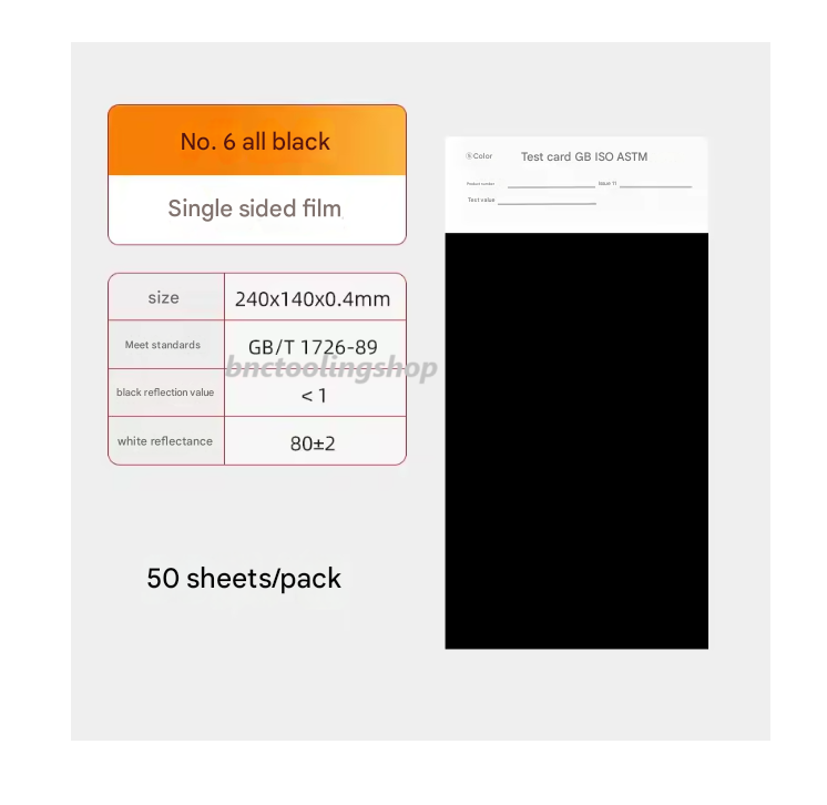 Paper Coating Test, NO6 All Black, Hiding Power Paper Coating Test, Cardboard Black and White Grid Paper, Contrast Ratio Reflectance Test Paper,