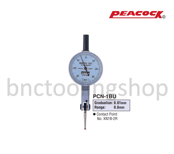 ไดอัลเทสขนาด 0.8มิล ความละเอียด 0.01มิล,Special Type Test Indicators Range 0.8mm Graduation 0.01mm,Peacock,PCN-1BU