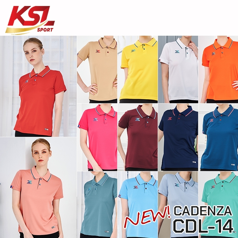 CADENZA เสื้อโปโลผู้หญิง เสื้อคอปก พรีเมี่ยม คาเดนซ่า รุ่น CDL-14Y - สีแดง/เลือดหมู/เหลือง/ส้ม/น้ำเงิน/ขาว/ครีม/ฟ้า/ชมพู... สำเนา