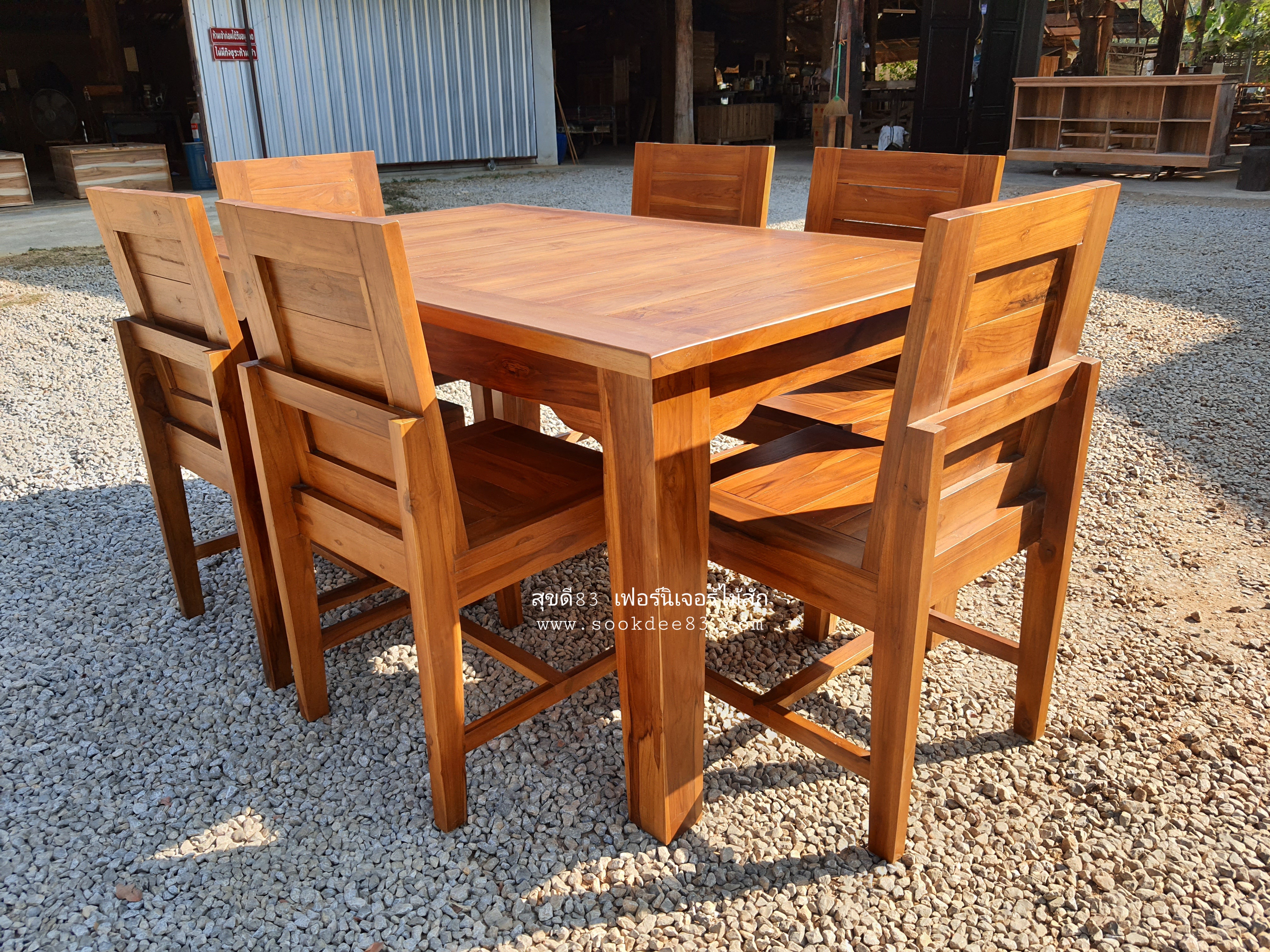 ชุดโต๊ะกินข้าวสุดคุ้ม เก้าอี้ 6 ตัว