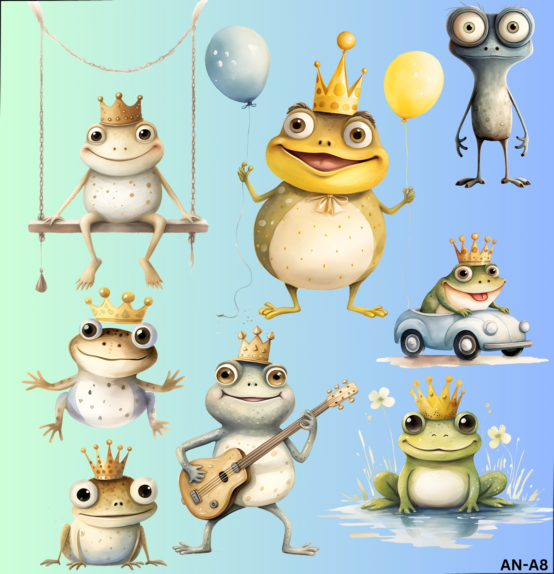 ตัวรีดติดผ้า ตัวรีดติดเสื้อ แบบสติกเกอร์ เซท เจ้าชายกบ พิมพ์ลาย สกรีนลาย ฟิลม์ DFT DTF