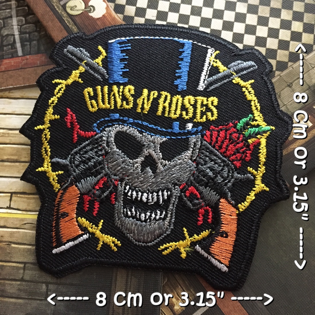 Guns N Roses วงดนตรี ร็อค เฮฟวี่เมทัล พังค์ ตัวรีดแบบปัก อาร์มปัก ตัวรีดติดเสื้อ ตัวรีด ติดกระเป๋า ติดหมวก ติดแจ๊คเก็ต Rock Iron on Embroidered Patch