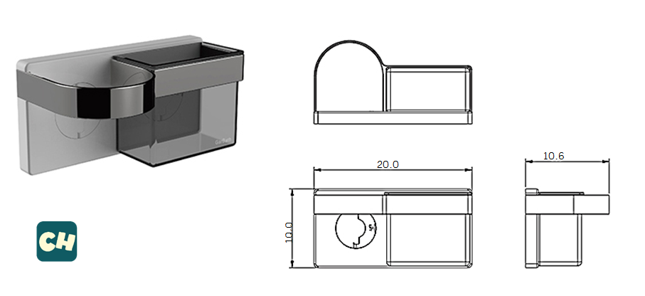 DIY-11 เซตวางไดส์เป่าผม พร้อมกล่องใส่ของ ไม่ต้องเจาะผนัง