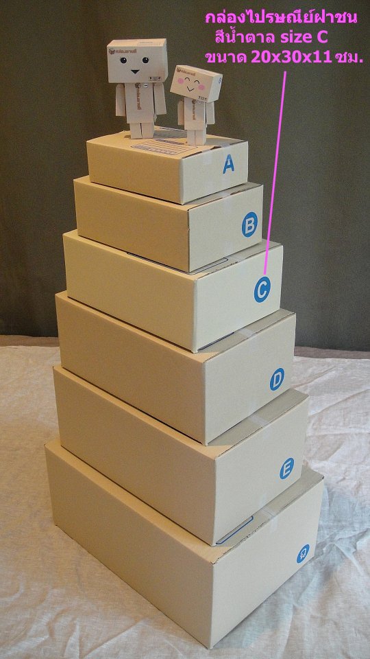 กล่องไปรษณีย์ฝาชน size C (20x30x11 ซม.) สีน้ำตาล-กล่องฝาชน