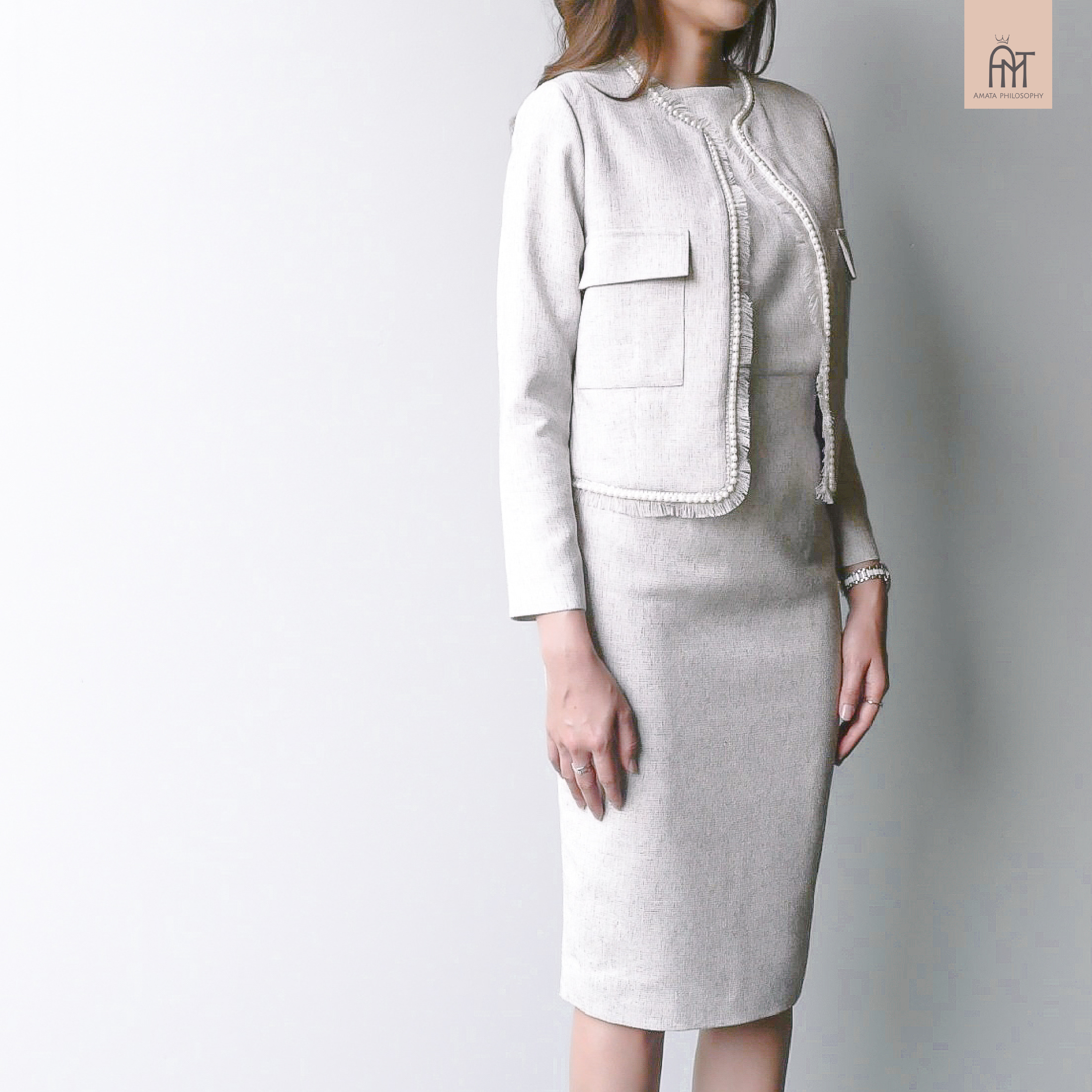 AMATA เสื้อเบลเซอร์ครอป Brown sugar jelly