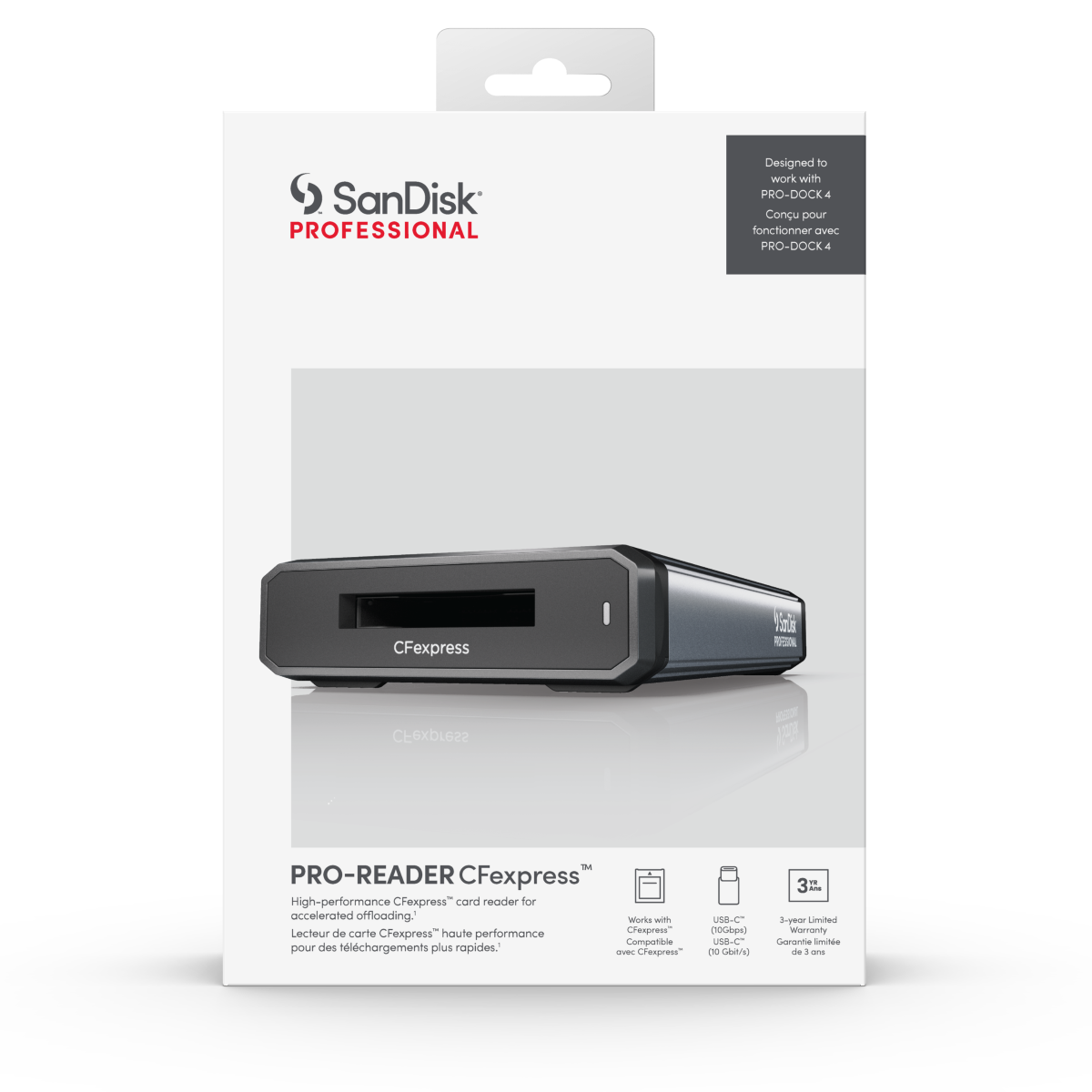 SanDisk Professional PRO-READER CFexpress - High Performance Card Reader for CFexpress Type B Cards, USB-C, 3.2 Gen 2 - SDPR1F8-0000-GBAND