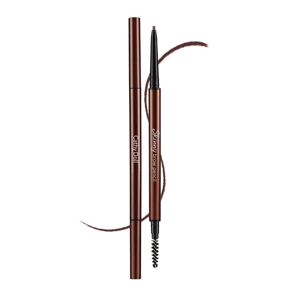 Cathy Doll Skinny Brow Pencil 0.05g #05 MAHOGANY เคที่ดอลล์ สกินนี่บราวเพ็นซิล 0.05G ดินสอเขียนคิ้ว ออโต้ หัวเล็กเพียง 1.5 mm สี 05 มะฮอกกานี