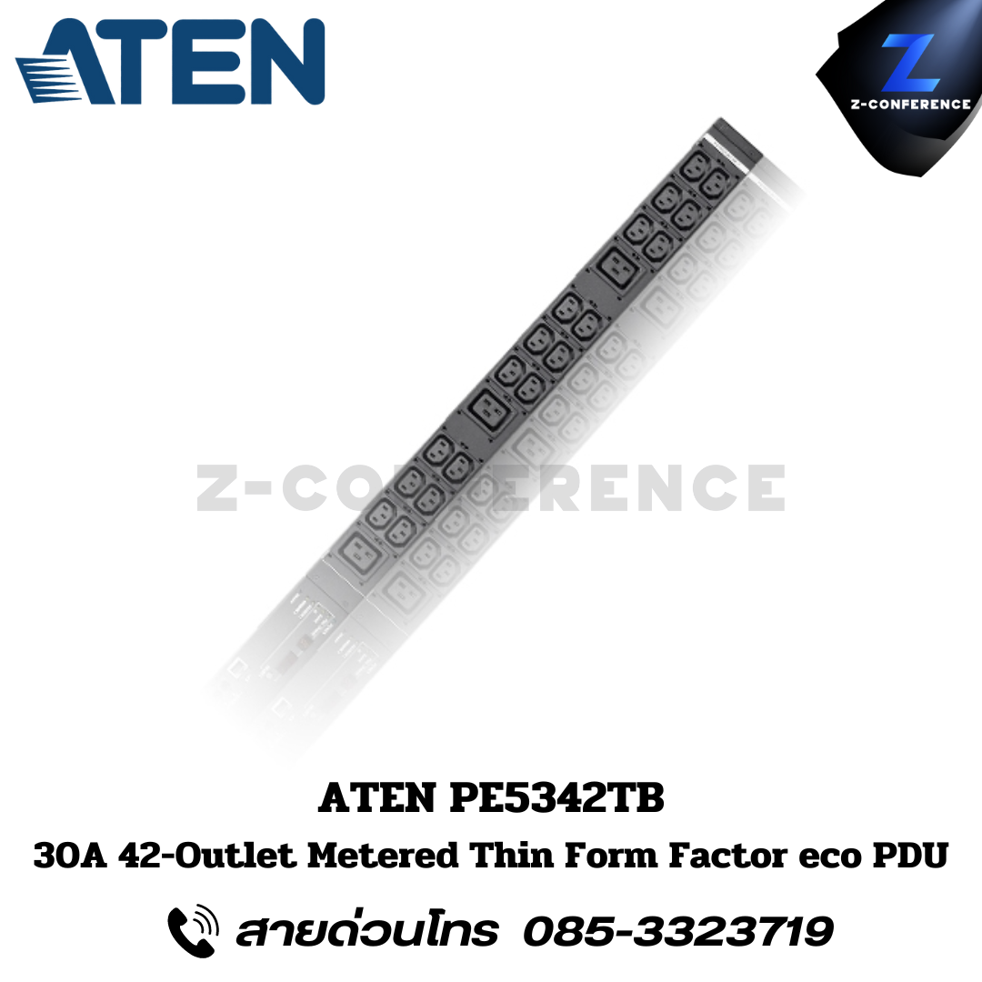 ATEN PE5342TB 30A 42-Outlet Metered Thin Form Factor eco PDU Power Distribution Unit ระบบ ปิด-เปิด ไฟฟ้าอัจฉริยะ
