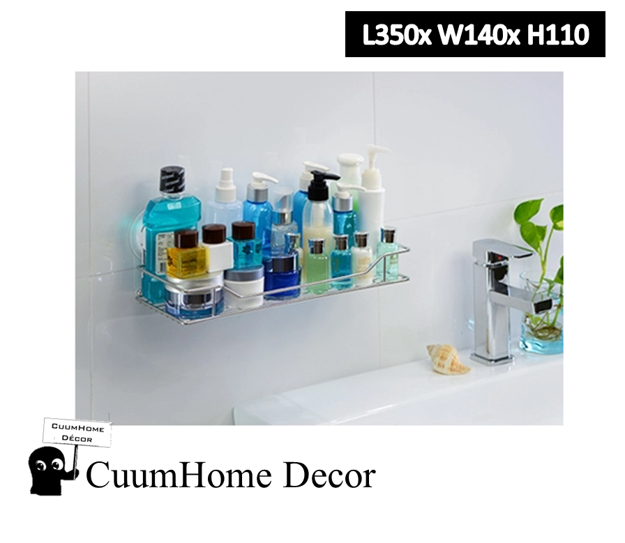 VR-35 ชั้นวางของสแตนเลส ขนาดใหญ่ 35x14x11 เซนติเมตร ไม่ต้องเจาะผนัง