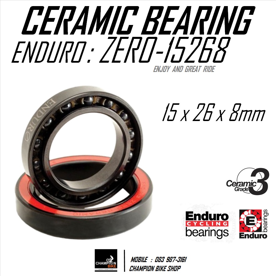 ลูกปืนเซรามิค 15x26x8mm ENDURO : MR15268 ZERO CERAMIC BEARING