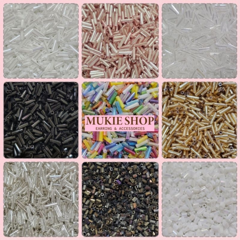 Mukie shop DIY ลูกปัดปล้อง ลูกปัด ลูกปัดแก้ว ส่งจากไทย แบบซอง 10,20,40กรัม มุกี้ ช้อป