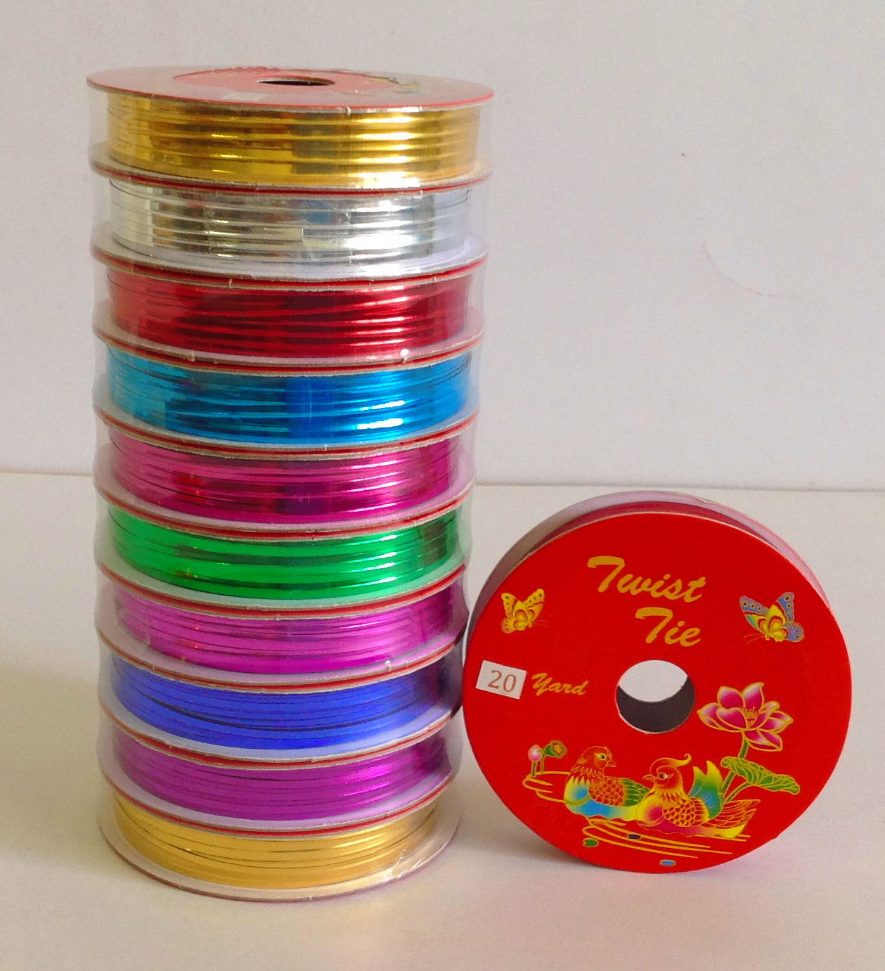 ลวดสี ลวดมัดปากถุง ลวดมัดปากถุงเบเกอรี่ ลวดมัดปากถุงขนม ลวดเบเกอรี่ ริบบิ้นลวด ลวดมัดสินค้า - ยาว 20 Y P&W,P&W TWIST-TIES P&W20Y-07