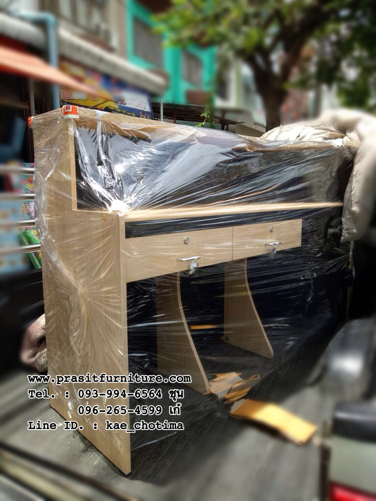 โต๊ะเคาน์เตอร์โค้ง 2 ลิ้นชักแนวนอน