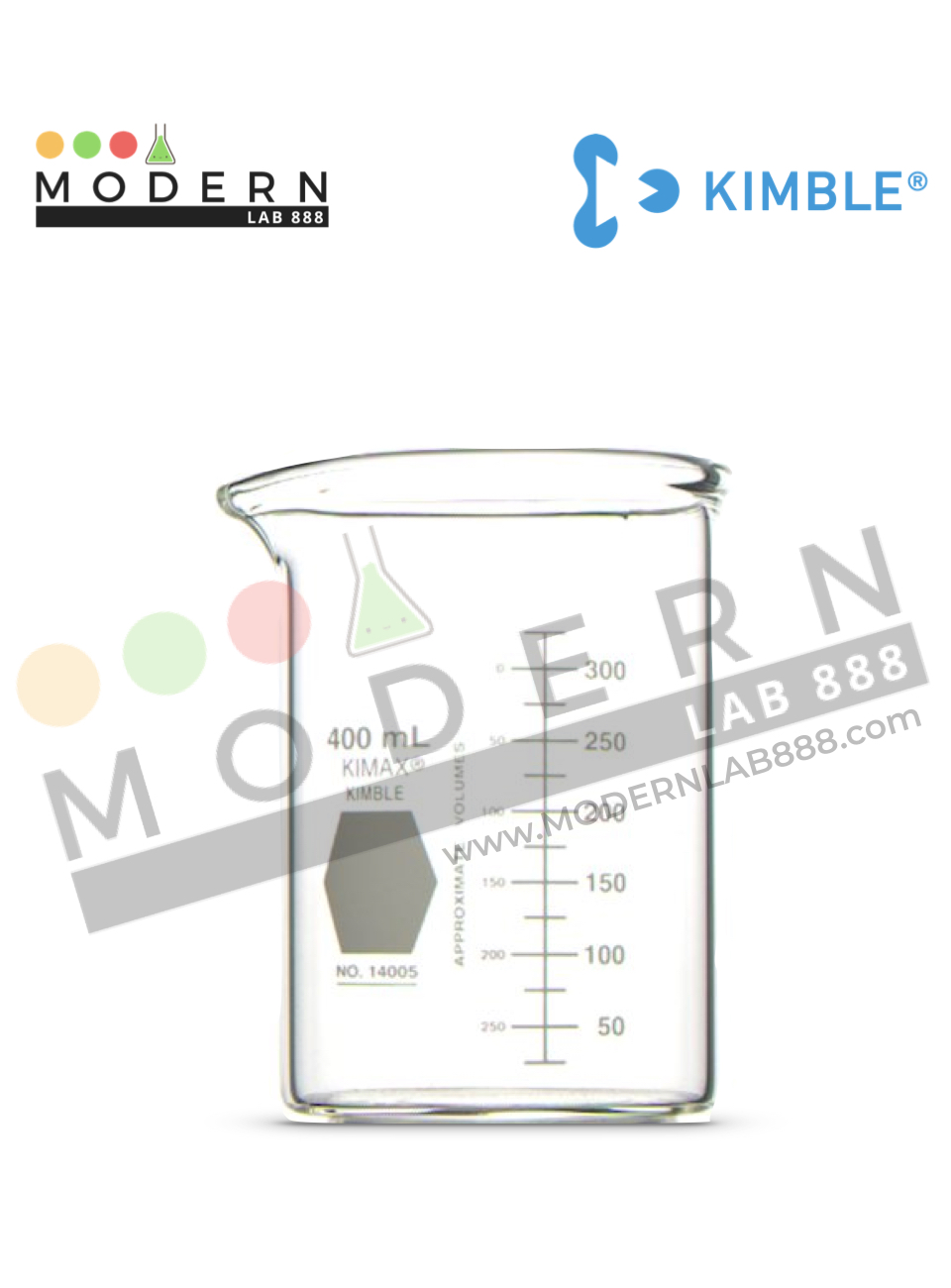 400ml. บีกเกอร์ทรงเตี้ยแบบหนา / 400ml. Low Form Heavy Duty Beakers