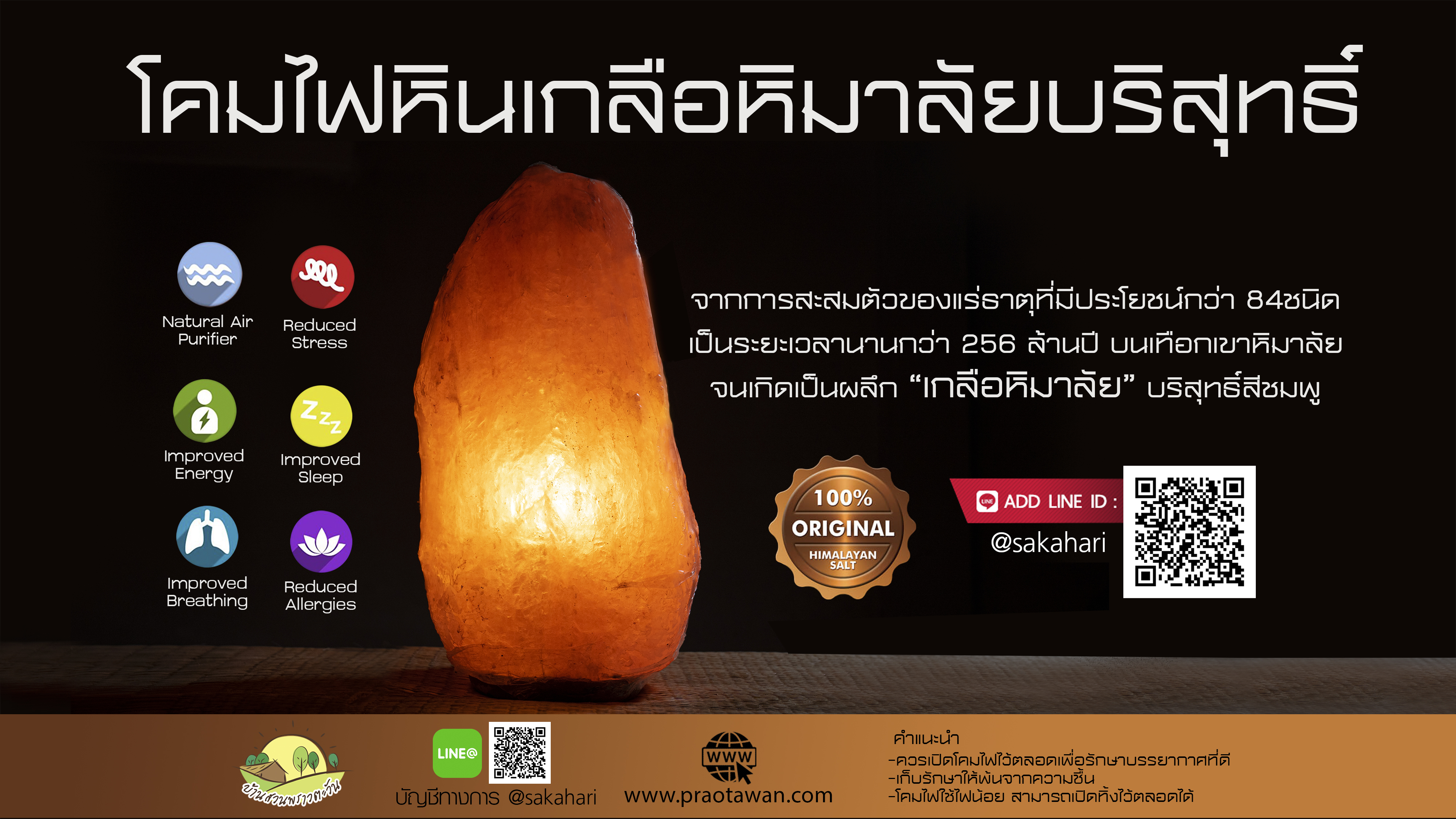 โคมไฟหินเกลือหิมาลัย New
