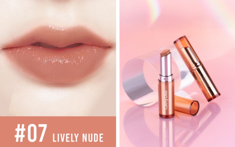 CATHY DOLL Wanna Shine Lipstick 3g. New Color #07 LIVELY NUDE เคที่ดอลล์ วันนาไชน์ ลิปสติกเนื้อวาว บำรุงริมฝีปาก 3g. เฉดสีใหม่ สี 07 LIVELY NUDE
