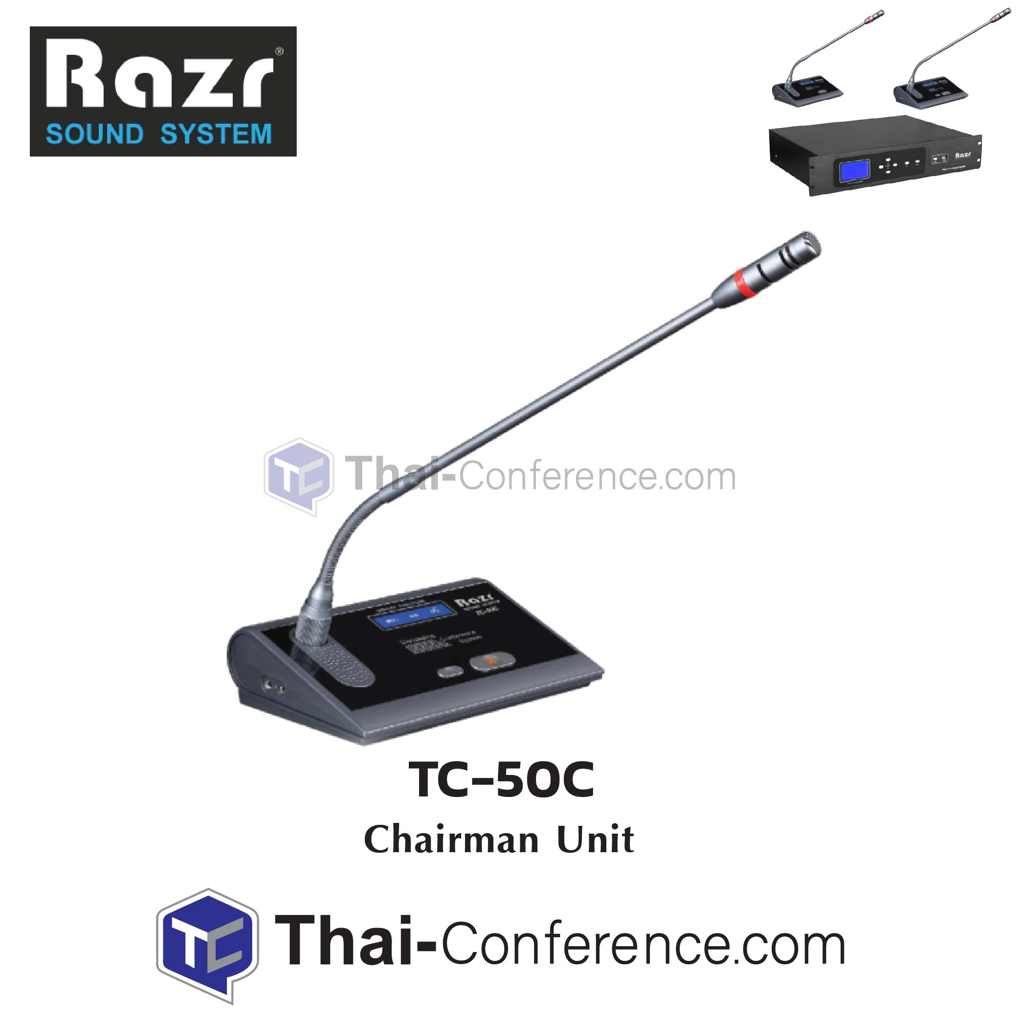 RAZR TC-50C Chairman unit with mic and cable ไมค์ประชุม ชุดประชุม ไมค์ห้องประชุม ไมค์ microphone conference