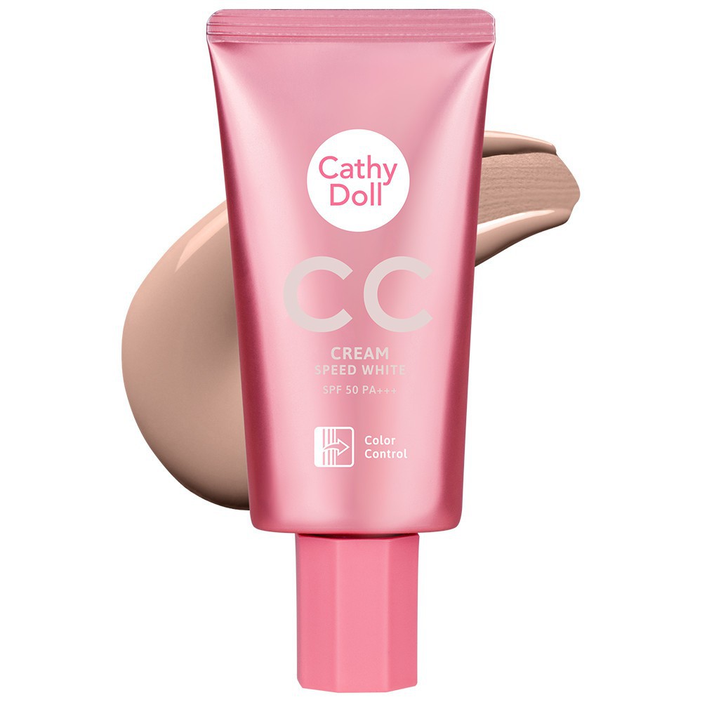 (แบบหลอด 50 ml.) Cathy Doll Speed White CC Cream #03 Medium beige SPF50 PA+++ CATHY DOLL สปีดไวท์ ซีซีครีม เอสพีเอฟ50 พีเอ+++ เคที่ดอลล์ สี 03 Medium beige
